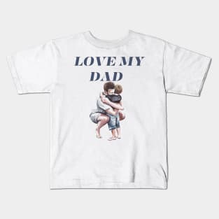 this dad loves his triplets Kids T-Shirt